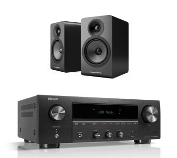 מערכת סטריאו הכוללת מגבר Denon DRA-900H ורמקולים Acoustic Energy AE100.2 – עיצוב אלגנטי וצליל חי ונושם